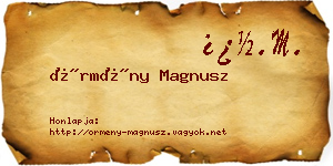 Örmény Magnusz névjegykártya